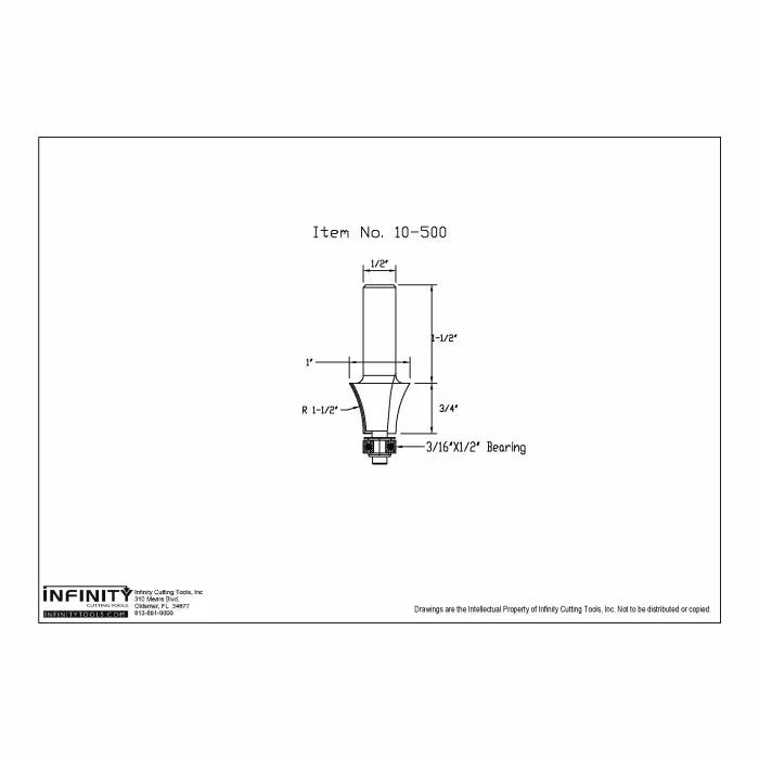 Infinity Tools 1/2" Shank Queen Anne Router Bit