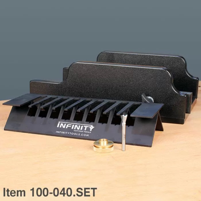 Infinity Tools Tapered Dovetail Spline System w Sled, Router Bit & Brass Guide