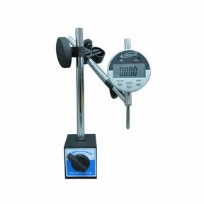Digital dial indicator gauge with magnetic base and adjustable arm for woodworking precision