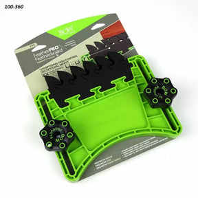 FeatherPro featherboard woodworking safety tool with green and black accents in packaging