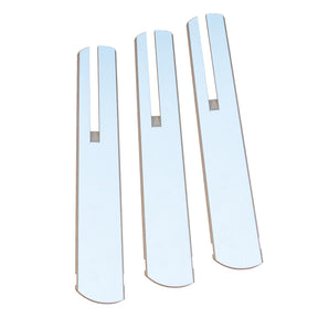Three clear plastic blade guard inserts for woodworking saw blade protection