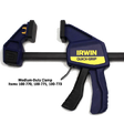 Irwin Quick-Grip woodworking clamp with bar and ergonomic handle