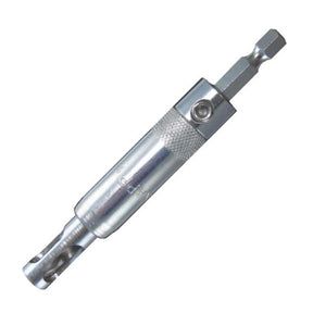 Self-centering drill bit for woodworking, close-up on white background