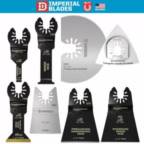 Assorted Imperial Blades oscillating multi-tool saw blades, wood and metal cutting attachments