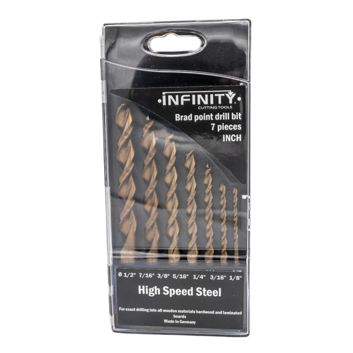 Infinity Tools 7-Pc. Brad Point Drill Bit Set, Imperial