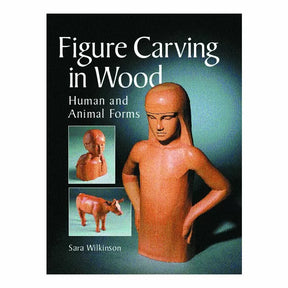 Book cover for Figure Carving in Wood featuring wooden human and animal sculptures