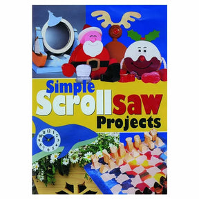Book cover featuring Simple Scroll Saw Projects with woodworking designs, toys, and decorations.