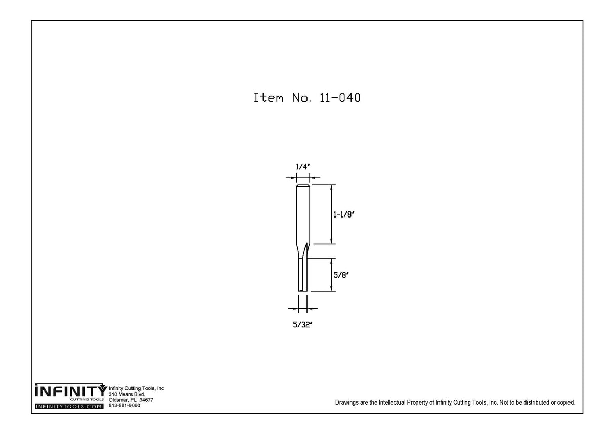 Infinity Tools 1/4" Shank Straight Router Bits