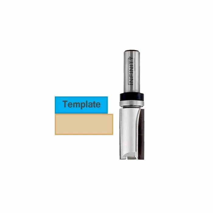 Infinity Tools 1/2" Shank Straight Router Bit w/ Plunge Point & Top Bearing