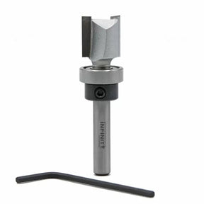Carbide router bit with bearing guide and hex key for woodworking precision cuts