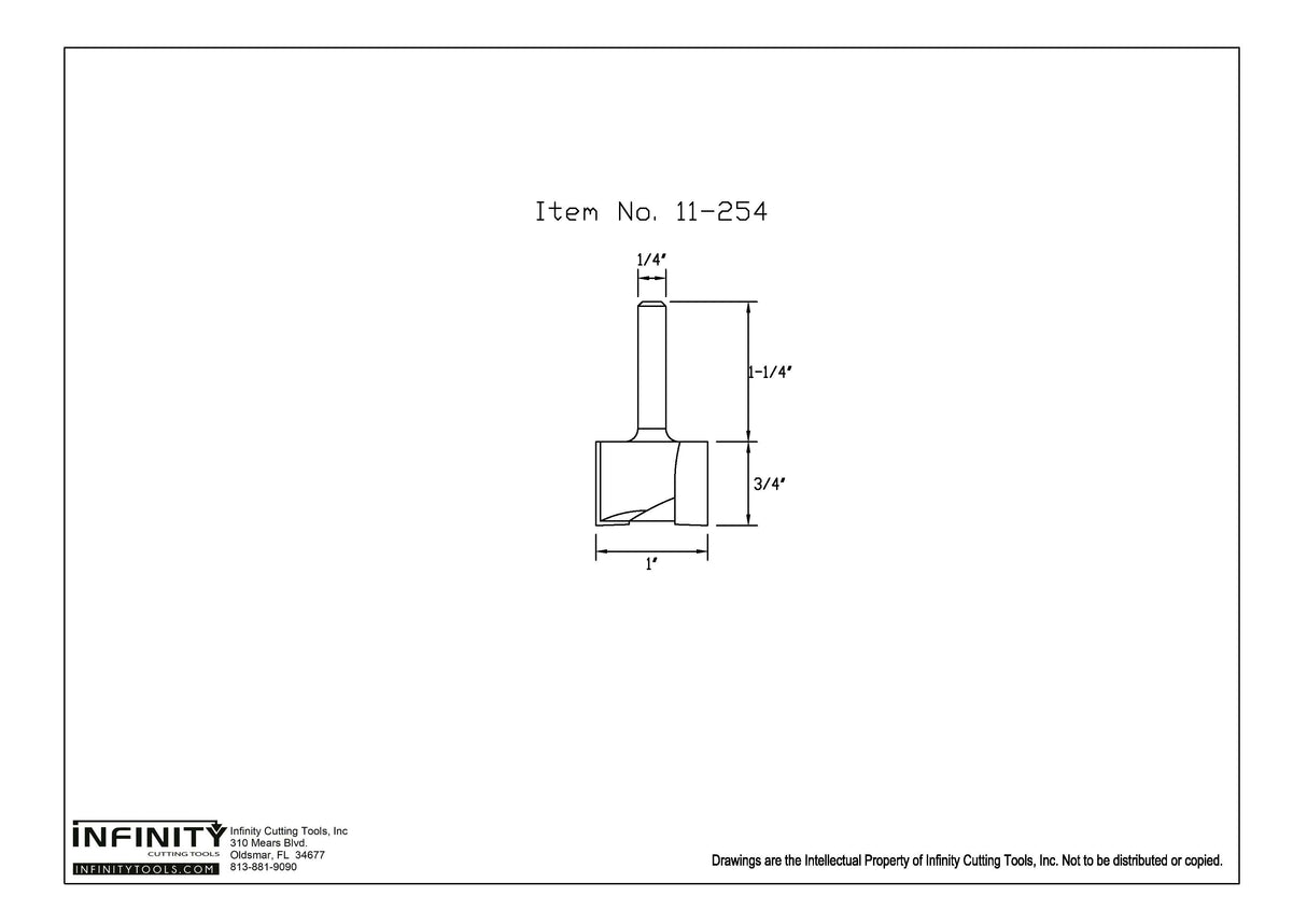 Infinity Tools 1/4" Shank Straight Router Bits