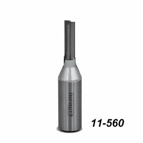 Straight router bit for woodworking, model 11-560, against white background.