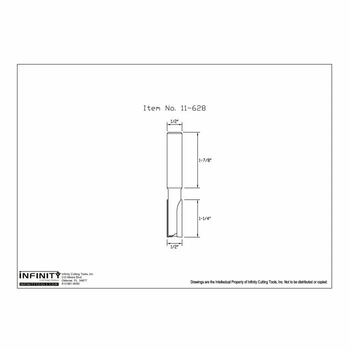 Infinity Tools 1/2" Shank Straight Router Bits