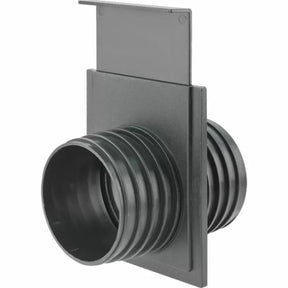 Plastic blast gate dust collection accessory with two ribbed hose ports