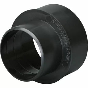 Black plastic dust collection hose adapter for woodworking power tools