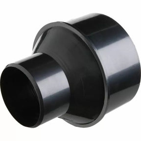 Black plastic dust collection hose adapter for woodworking dust extraction systems