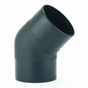 Black plastic 45 degree dust collection hose elbow fitting for woodworking shop