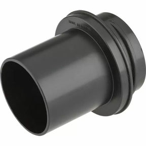 Black plastic router table dust port adapter for woodworking dust collection.