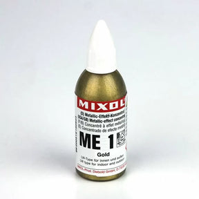 Mixol ME 1 gold metallic effect concentrate bottle for woodworking finishes