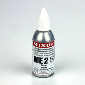 Mixol ME2 silver metallic-effect concentrate bottle for woodworking finishing projects