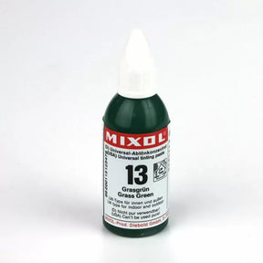 Mixol universal tinting paste bottle, grass green color, woodworking colorant