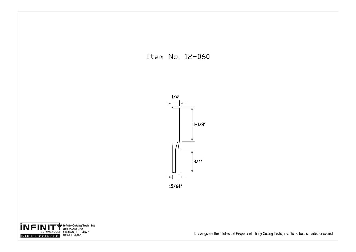 Infinity Tools 1/4" Shank Straight Router Bits