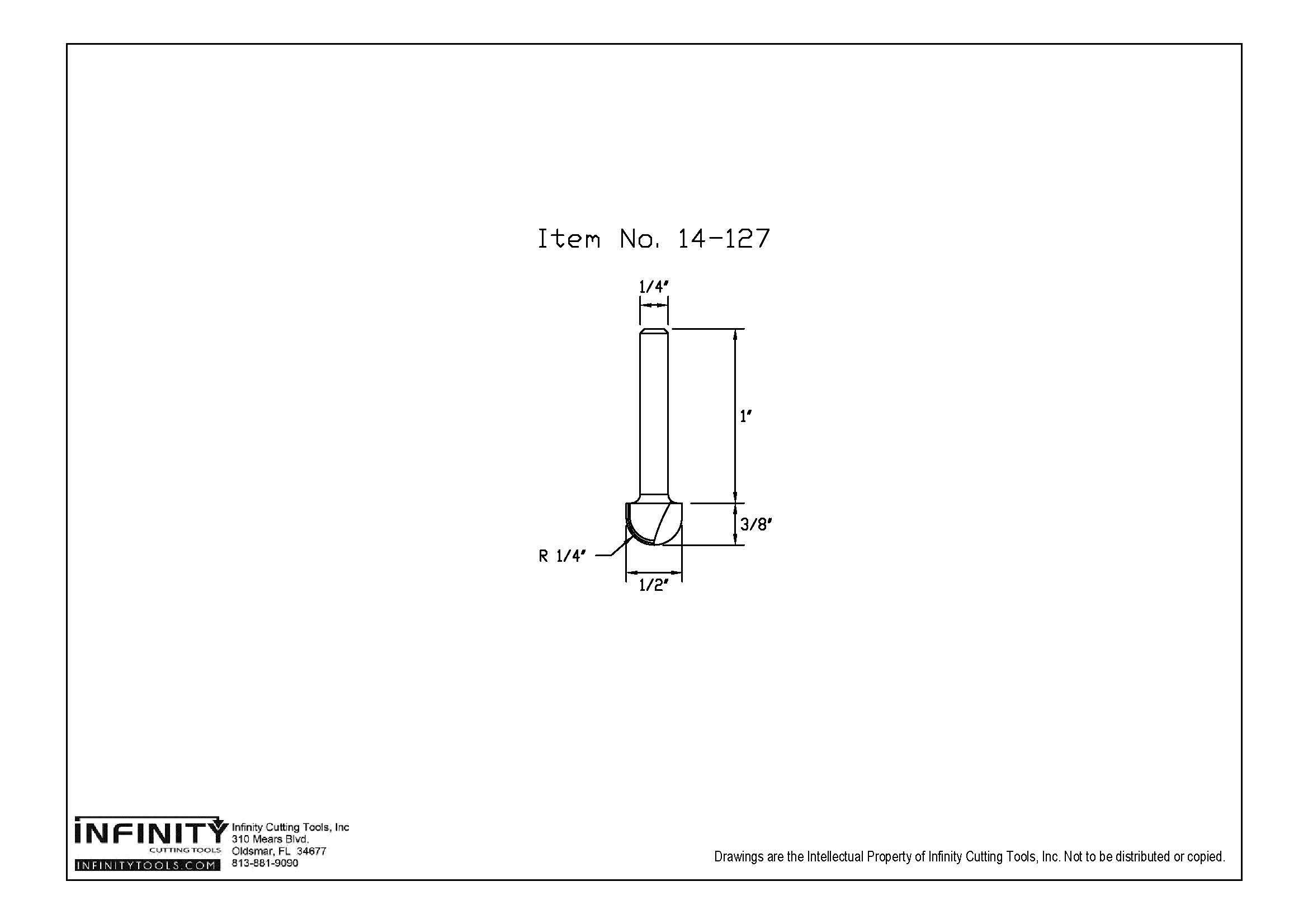 Infinity Tools 1/4" Shank Roundnose Router Bits w / Bearing