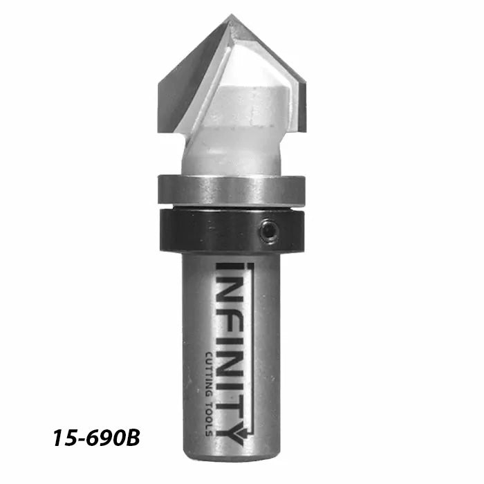 Infinity Tools 1/2" Shank 90° V-Groove Router Bit w/ Bearing