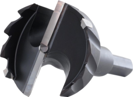 Precision woodworking router bit with sharp cutting edges for clean wood shaping