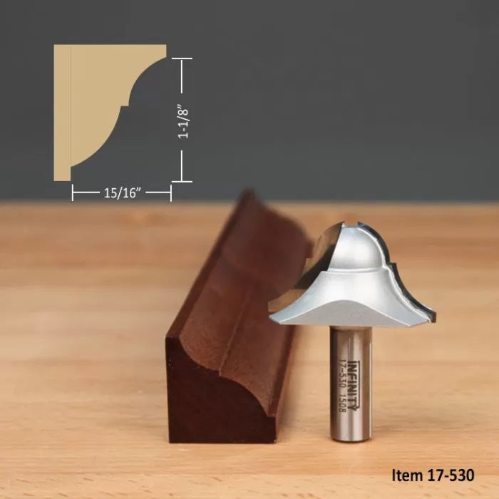 Infinity Tools 1/2" Shank 17th Century Router Bit, Waist Molding