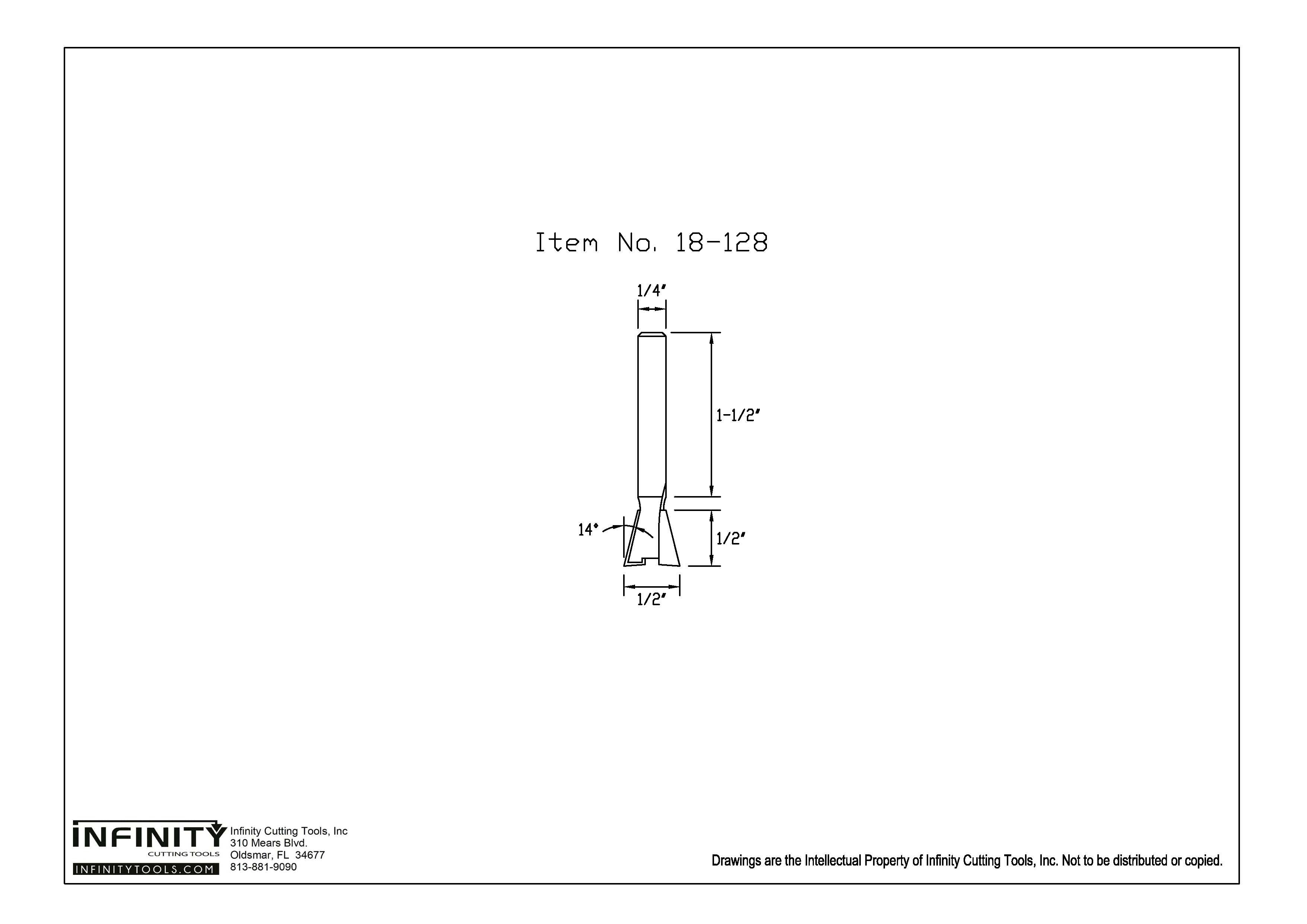 Infinity Tools 1/4" Shank Dovetail Router Bits