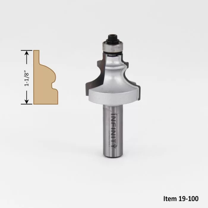 Broca para enrutador de estilo colonial con vástago de 1/2" de Infinity Tools, moldura de acabado interior mediana