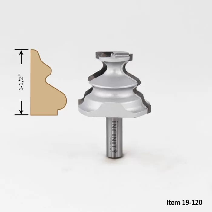 Infinity Tools 1/2" Shank Colonial Period Router Bit, Base Board Endcap