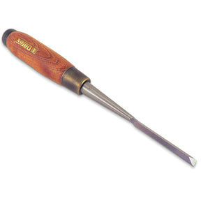 Dovetail marking chisel with wooden handle and steel blade for woodworking precision