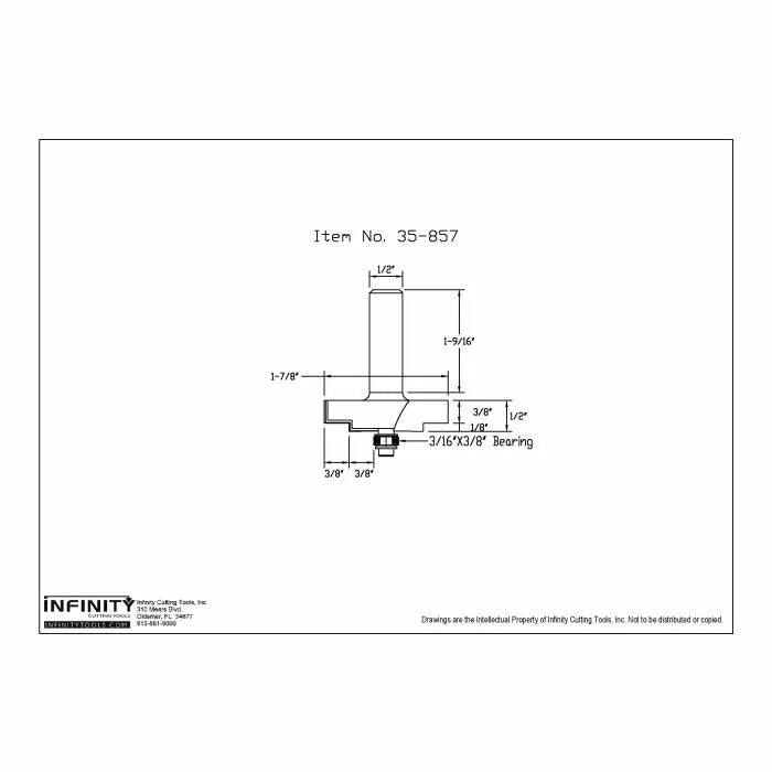 Infinity Tools 1/2" Shank Stepped Rabbeting Router Bit