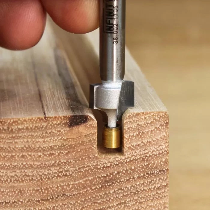 Infinity Tools 1/4" Shank Brass Guided Roundover Router Bits