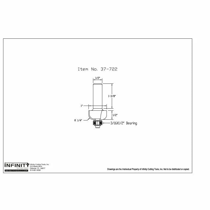 Infinity Tools 1/2" Shank Cove Router Bits