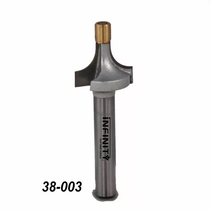 Infinity Tools 1/4" Shank Brass Guided Roundover Router Bits