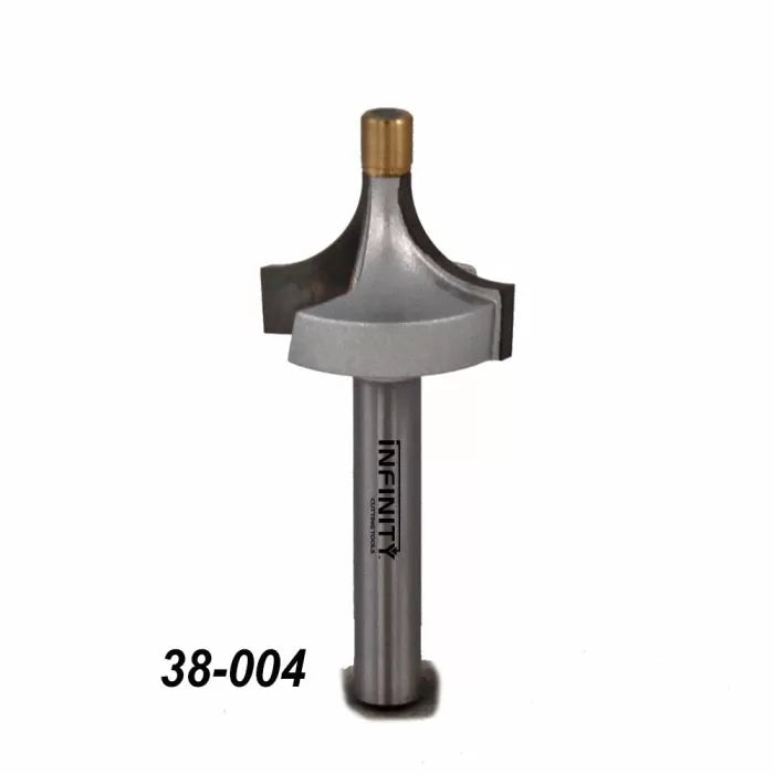 Infinity Tools 1/4" Shank Brass Guided Roundover Router Bits