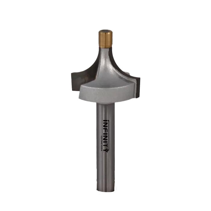 Infinity Tools 1/4" Shank Brass Guided Roundover Router Bits