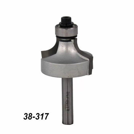 Roundover router bit with bearing, 38-317 model, for woodworking and precise edge shaping
