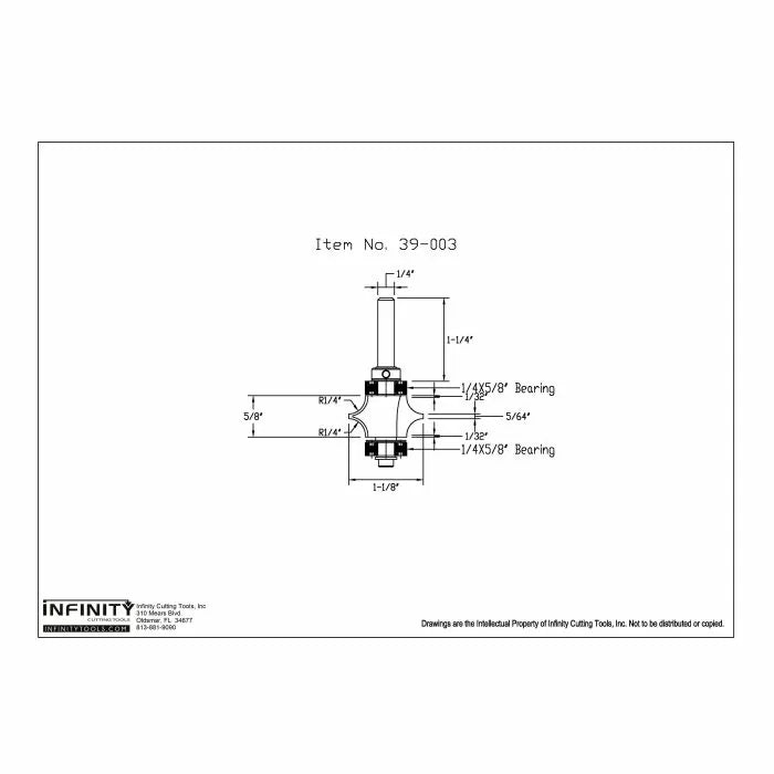 Infinity Tools 1/4" Shank Full Bead Router Bits