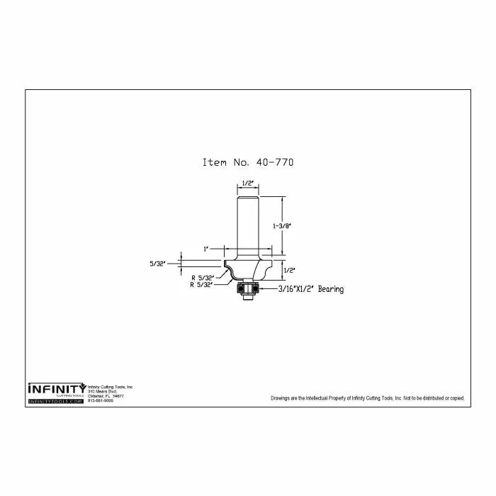 Infinity Tools 1/2" Shank Ogee Router Bits