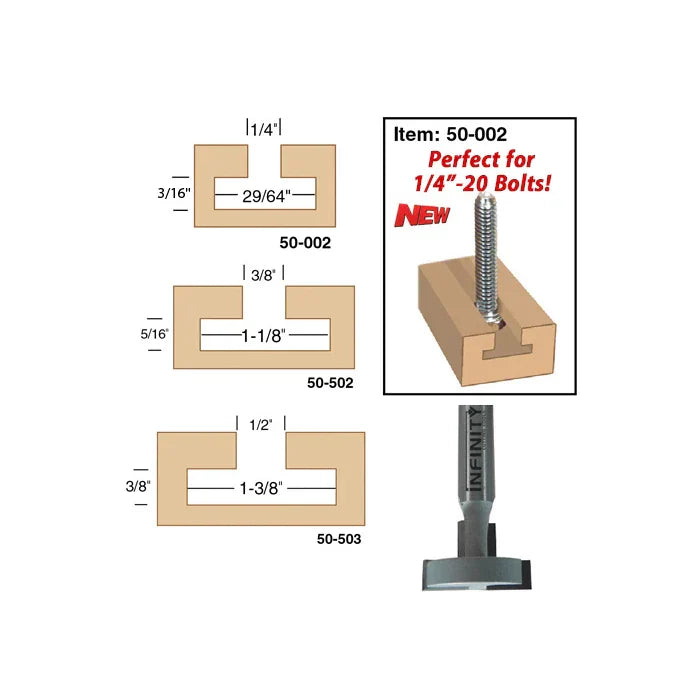 T-Slot, Channel & Hinge Router Bits