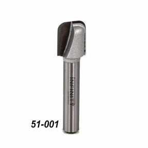 Straight carbide router bit 51-001 for woodworking, shown on white background.