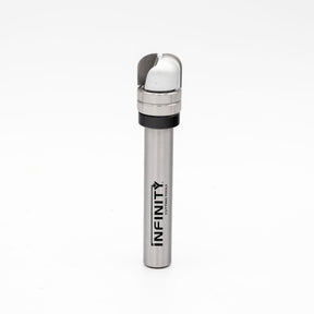 Bowl and tray router bit with bearing on white background for woodworking