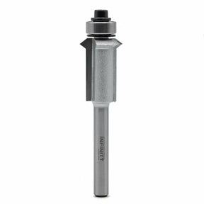 Straight router bit with bearing for woodworking, ideal for precise trimming and joinery cuts.