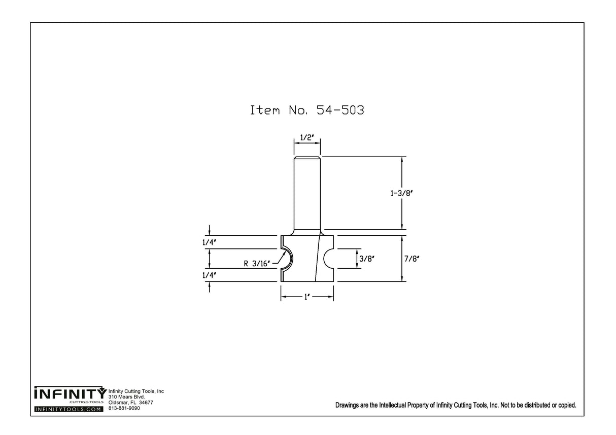 Infinity Tools 1/2" Shank Bullnose Router Bits