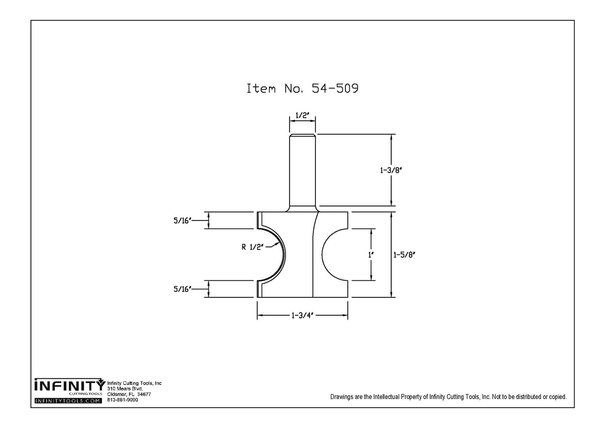 Brocas de punta redondeada con vástago de 1/2" de Infinity Tools