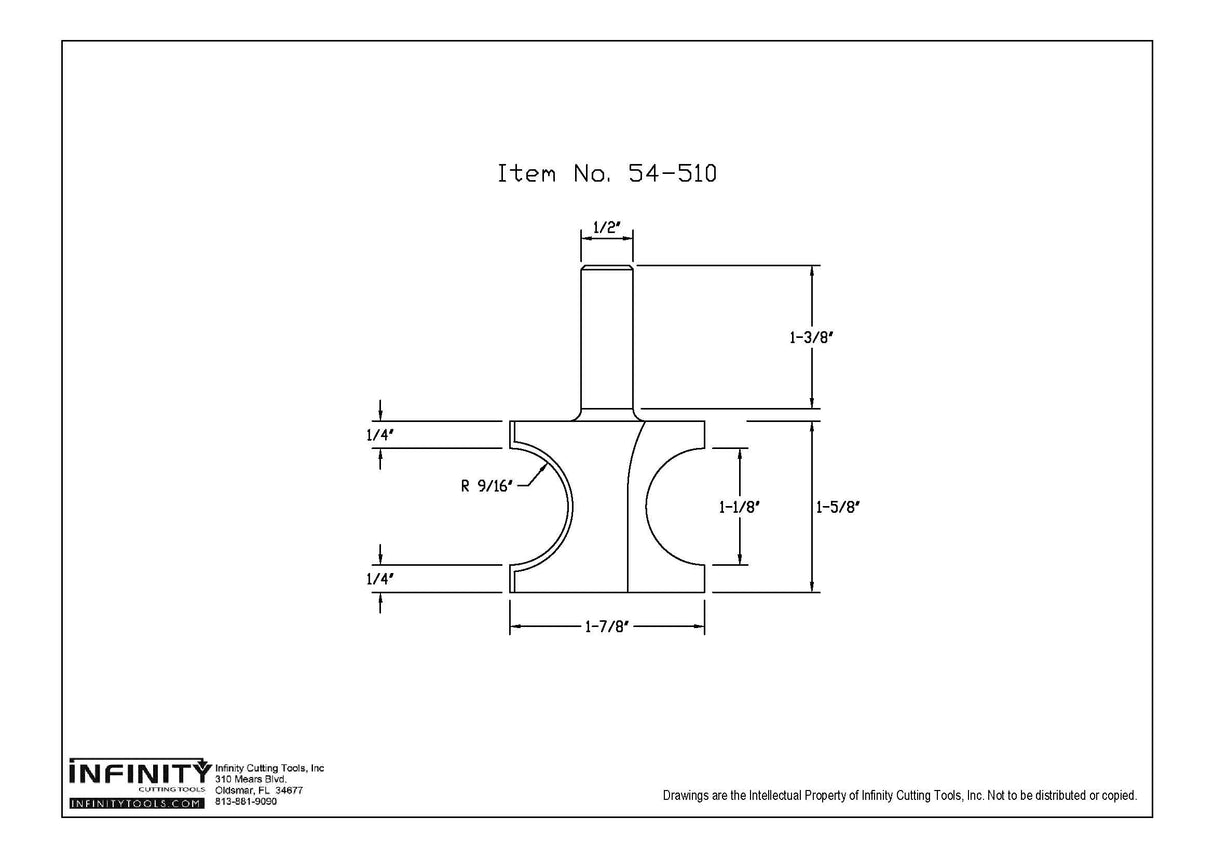 Brocas de punta redondeada con vástago de 1/2" de Infinity Tools